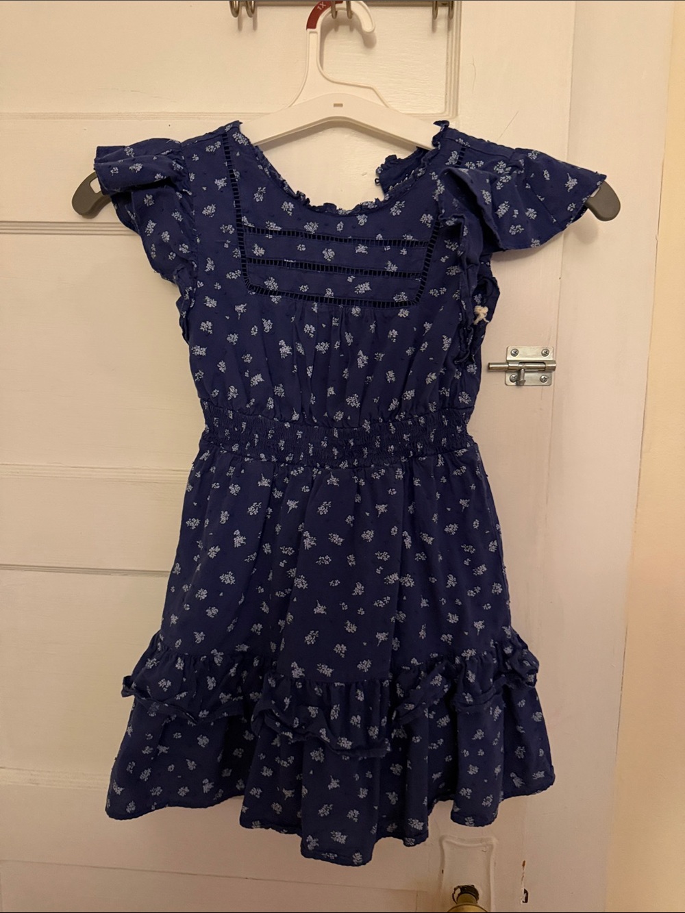 Target Navy Blue Floral Ruffle Tiered Dress